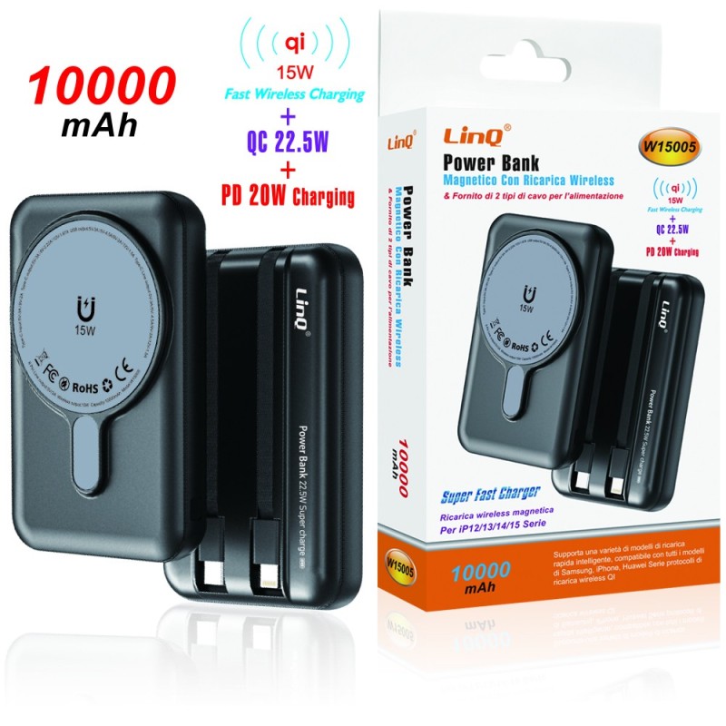 POWER BANK MAGNETICO CON RICARICA WIRELESS