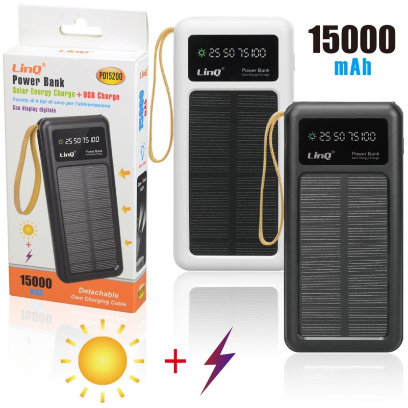 POWER BANK SOLAR ENERGY CHARGE+USB CHARGE