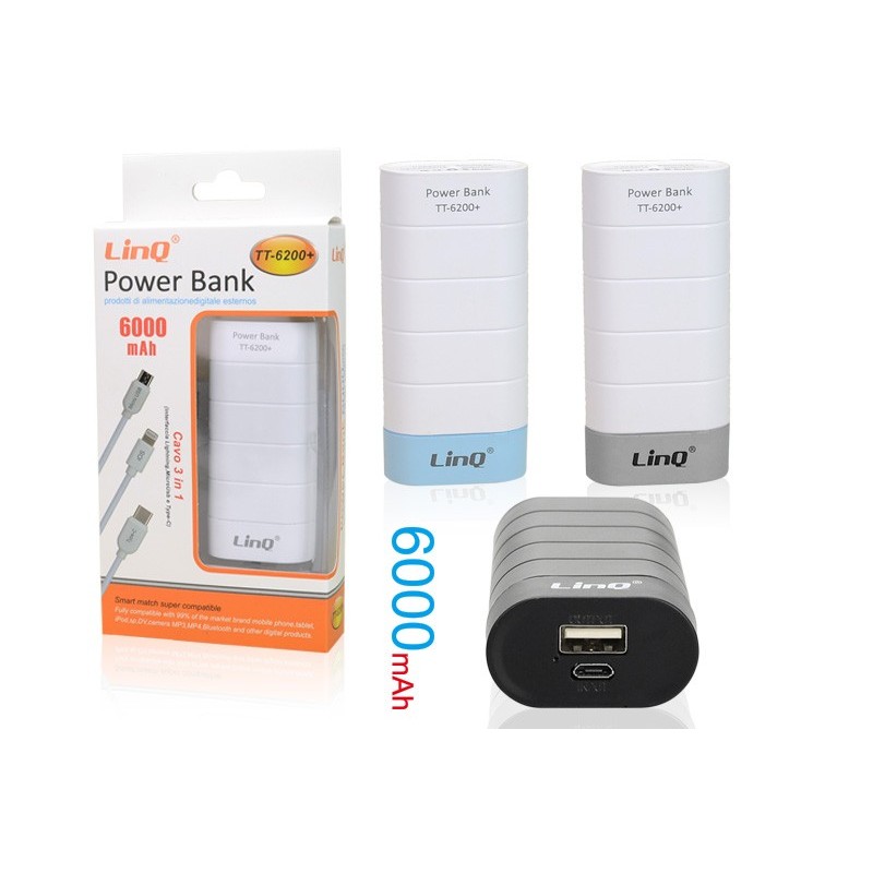 POWER BANK 6000mah CAVO 3IN1