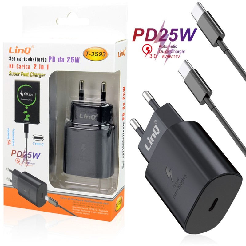 SET CARICABATTERIA PD DA 25W